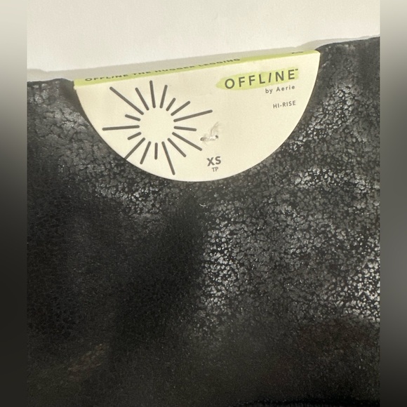 Offline Aerie Crossover High Waisted Crackle Leggings Black - XS/TP - Picture 5 of 6